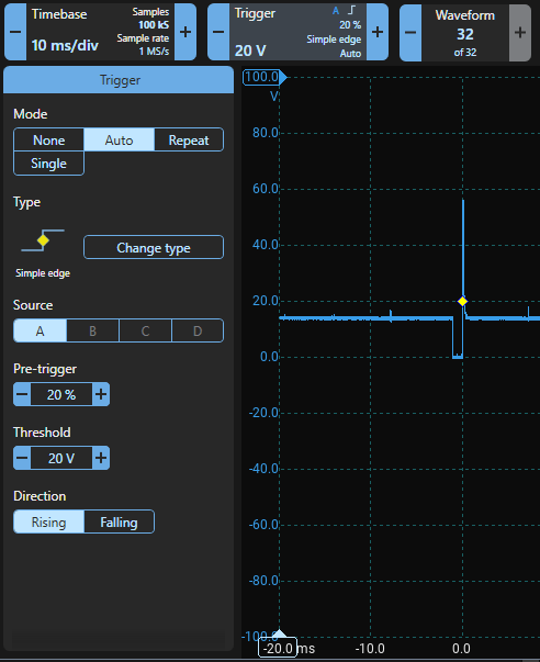 PicoScope Demo Mode Trigger Setup