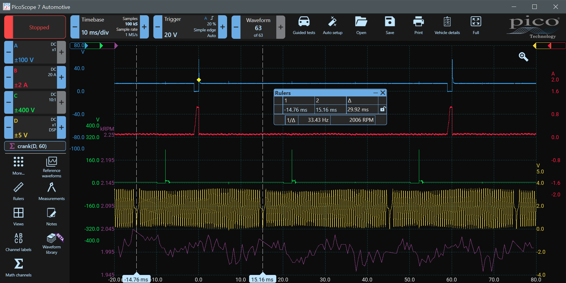 Engine RPM Waveform