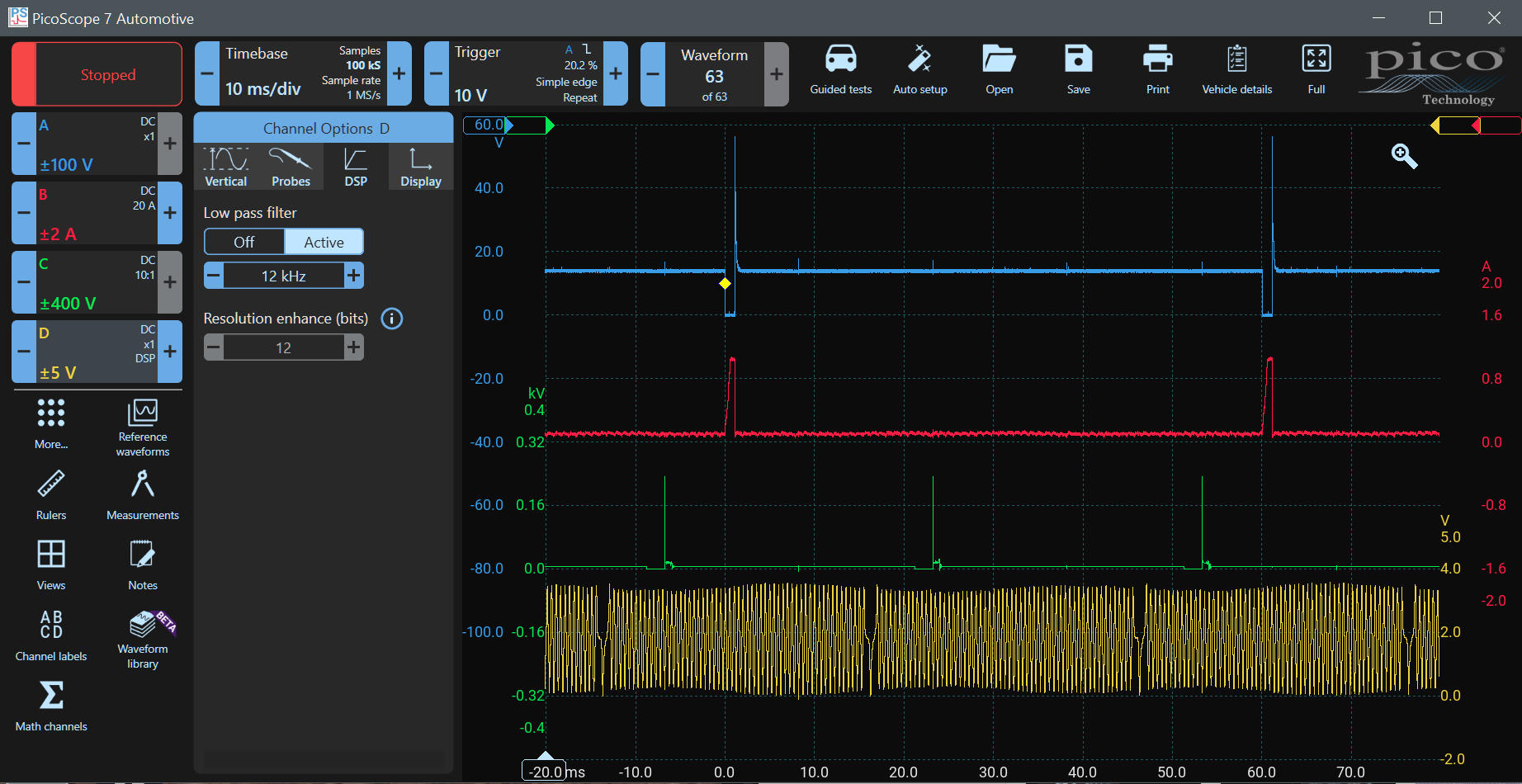 PicoScope Filtering the Crank Signal