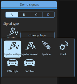 PicoScope Demo Signal Selection