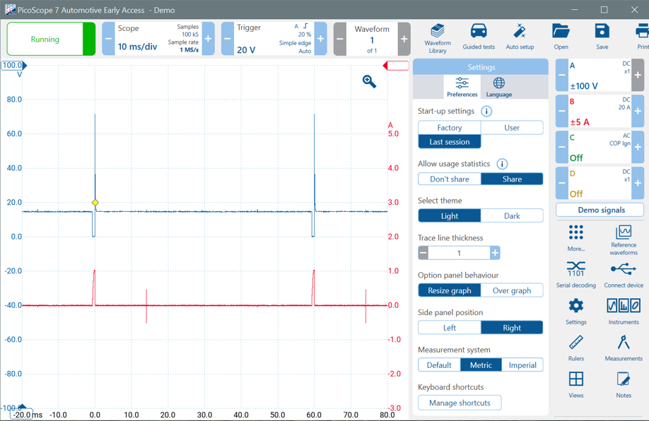 PicoScope Light Mode Theme